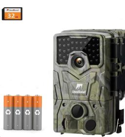 Trail Camera 36MP 2K 30fps, usogood 2pcs Night Vision Game Cameras with Motion Activated Hunting Cam Waterproof with Infrared LED for Outdoor Security