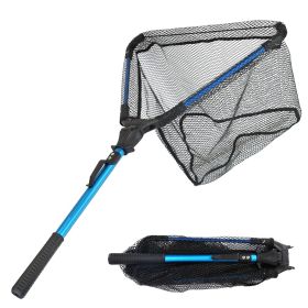 Foldable Fishing Net With Aluminum Alloy Rod EVA Handle Durable 5MM Hexagonal Nano Coating Nylon Mesh Collapsible Landing Net Safe Fish Catching or Re (Type: Fishing Net)