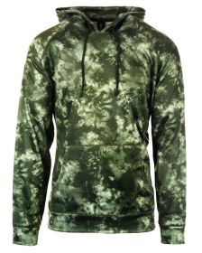 Burnside B8670 Men's Go Anywhere Performance Fleece Pullover (Color: ARMY TIE DYE, size: L)