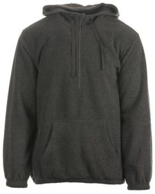 Burnside B3600 Mens' Polar Fleece Quarter-Zip Pullover (Color: HTHER CHARCOAL, size: S)