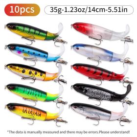 10pcs 1set 35g 14cm Topwater Fishing Lure Kit With Lifelike Swiveling Tail Vibrant Realistic Bait For Freshwater & Saltwater (Option: 10pcs 1set 35g)